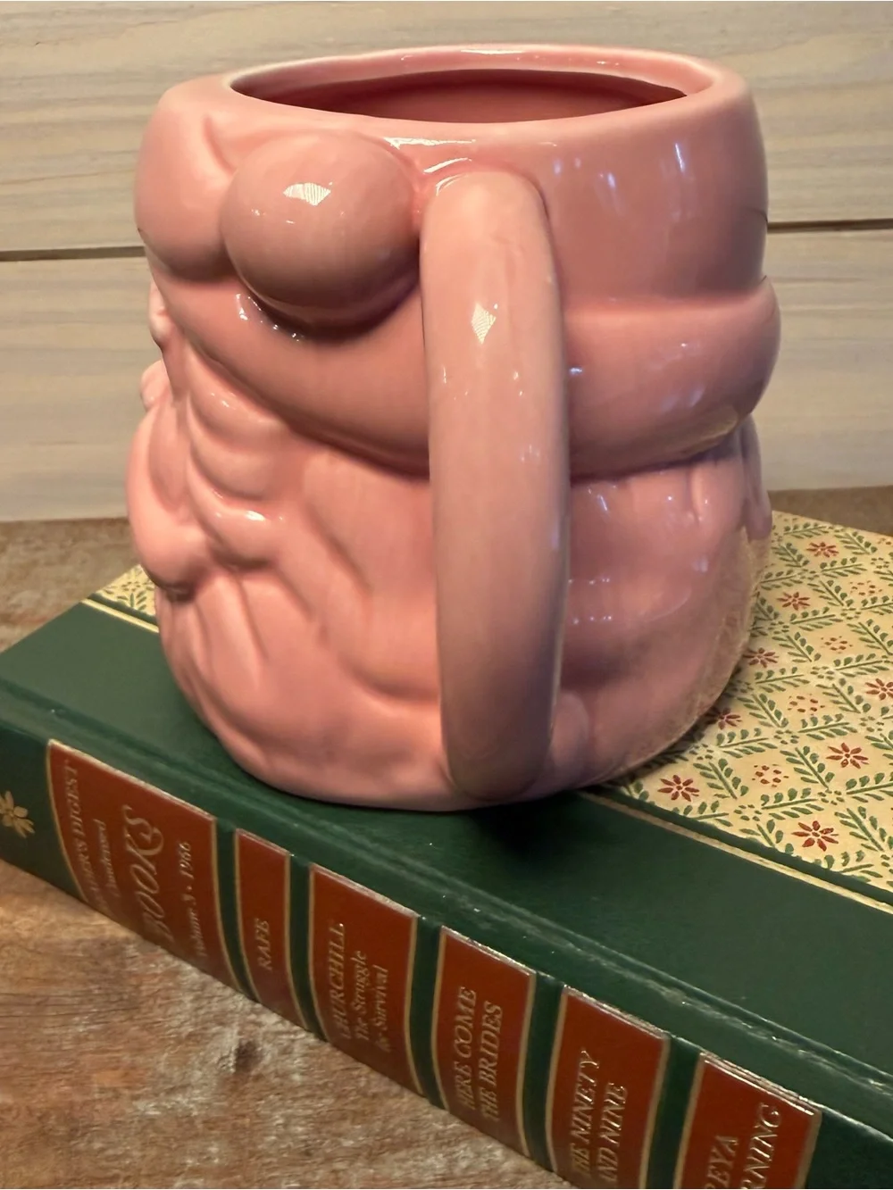 World Market Pink Santa Figural Ceramic Mug Christmas
